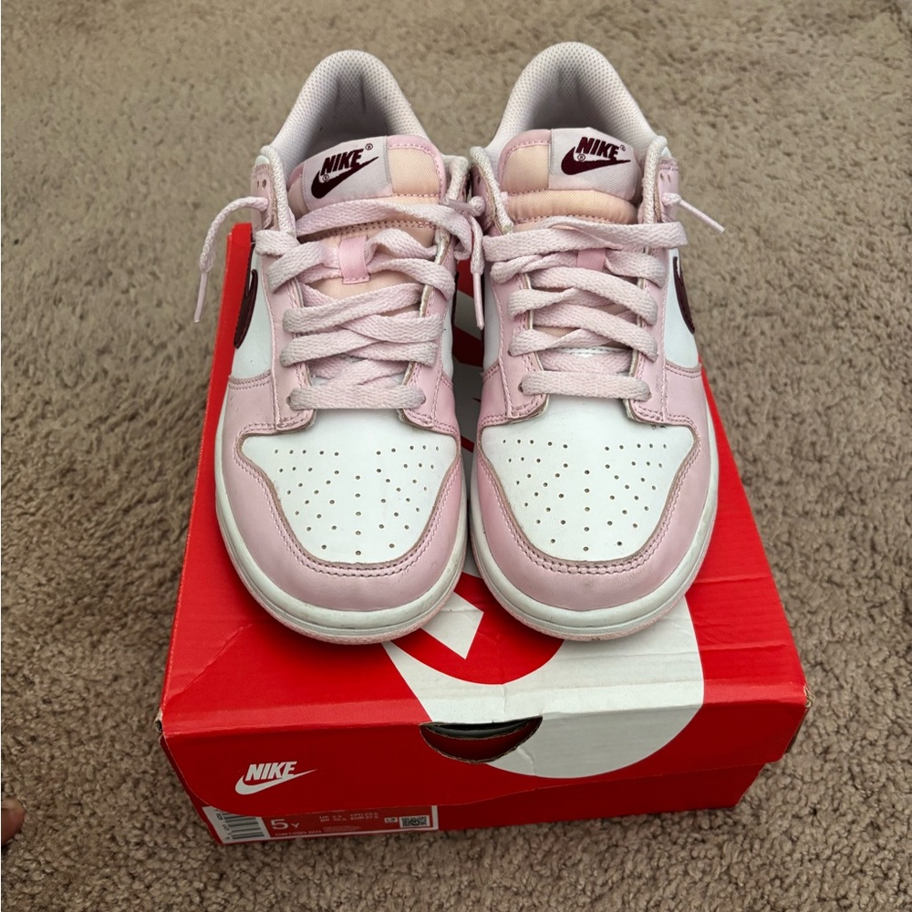 Nike Kids Pink and White Sneakers